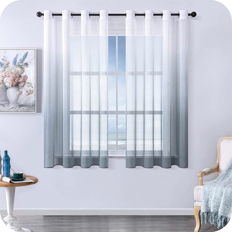 Modern Gradient Tulle Short Curtains For Living Room - Image 3