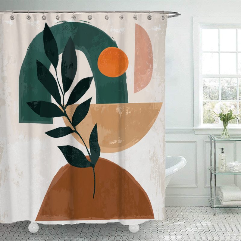 Simple Geometric Bathroom Shower Curtain - Image 2