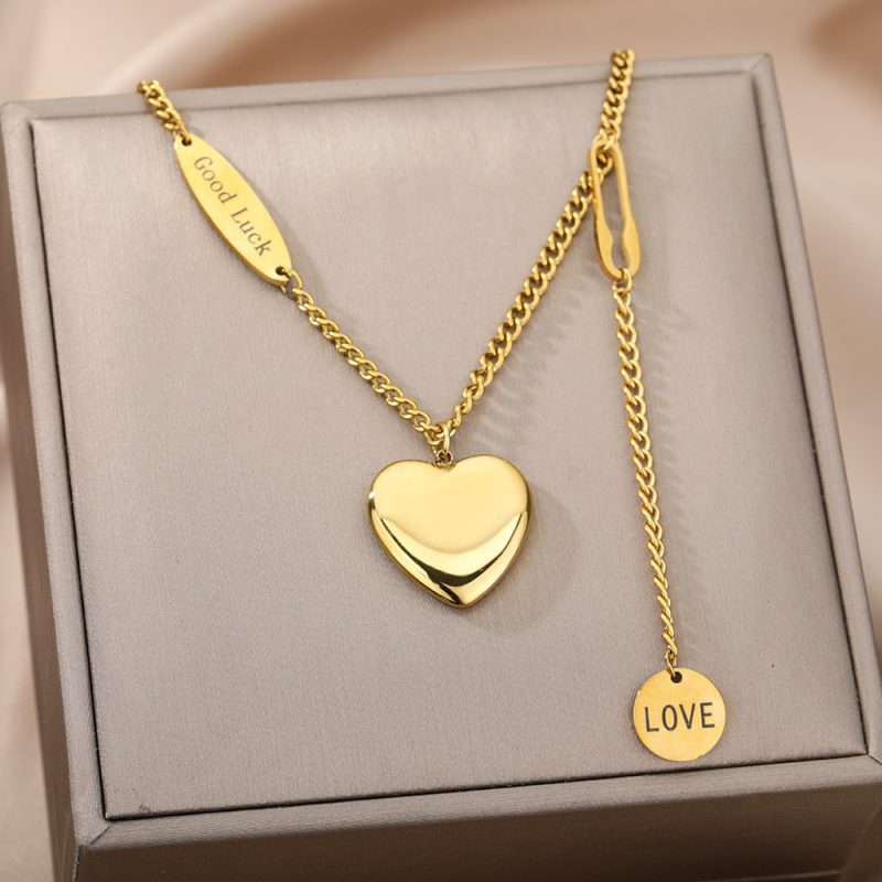 Multilayer Heart Pendant Zircon Necklaces For Women