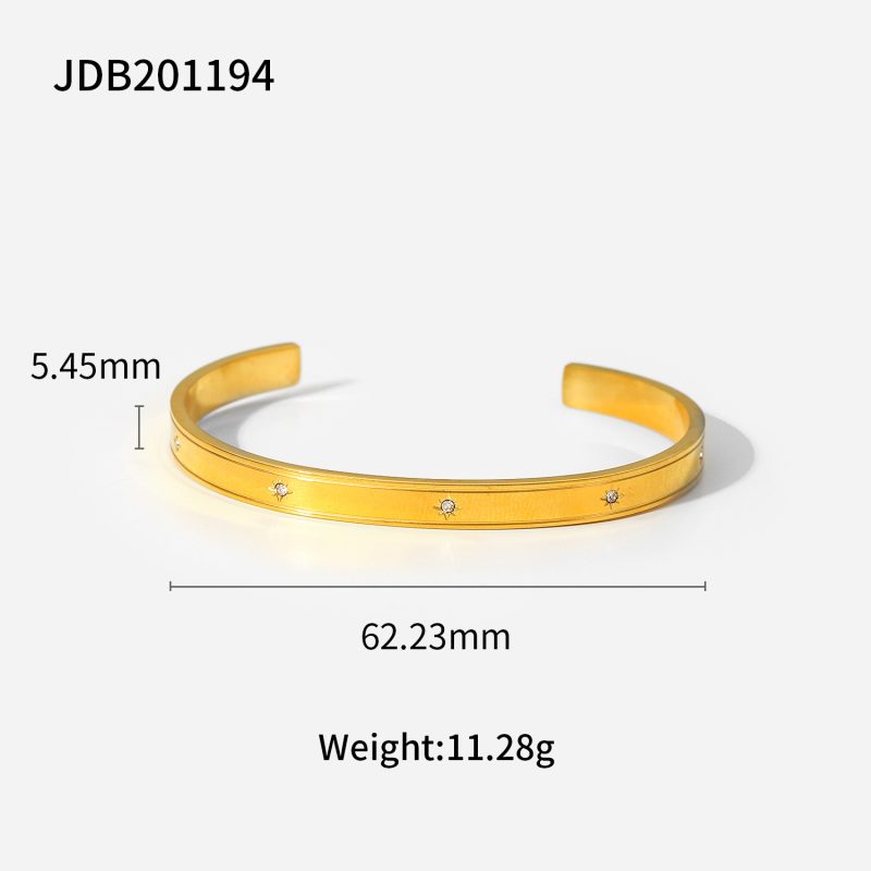 Stainless Steel Gold-plated Bracelets With Zirconia - Image 2