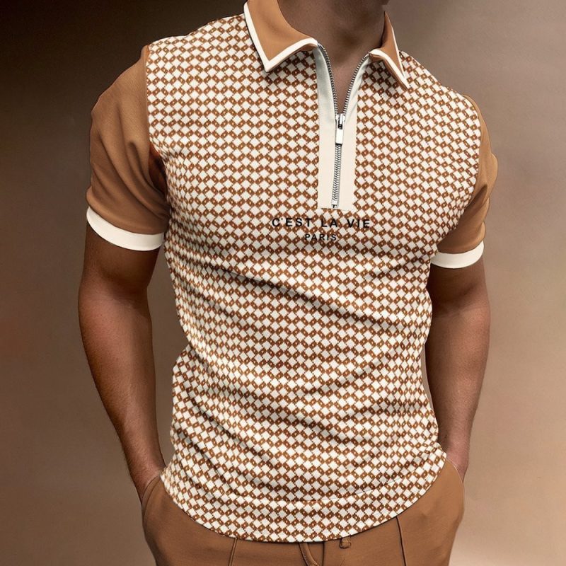 Color Matching Sports Polo Shirt - Image 3
