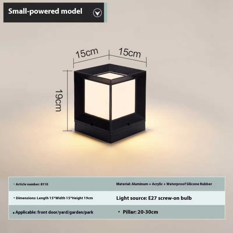 Waterproof Pillar Outdoor Cubic Garden Lamp - Image 6