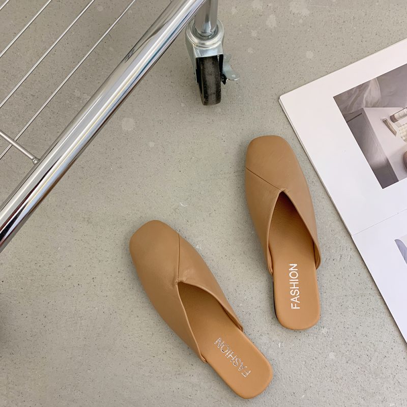 Square Toe Cap Half Slippers - Image 8