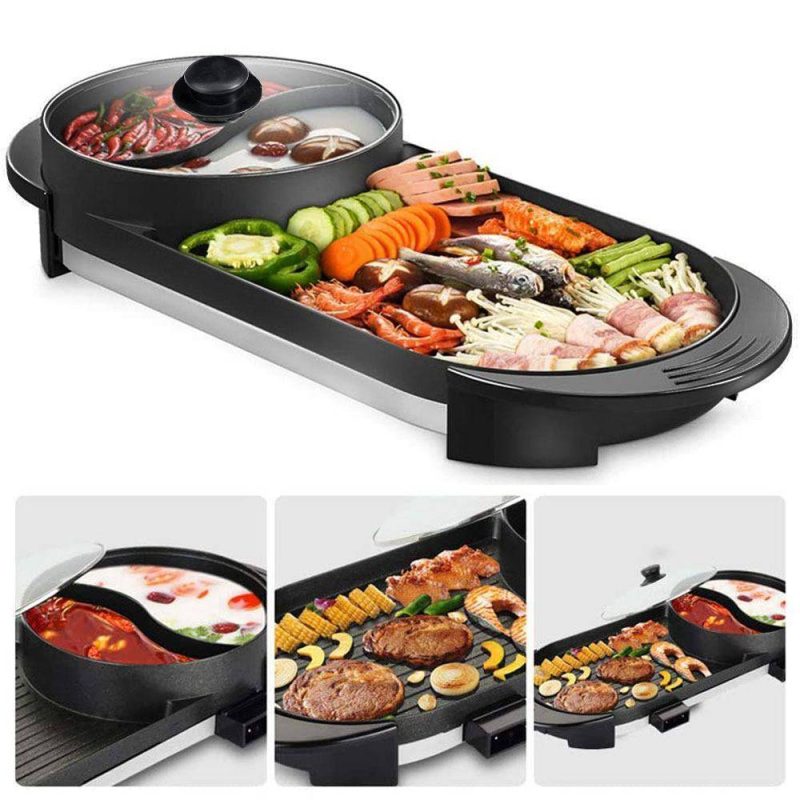 Electric 2 In 1 Smokeless Barbecue Pan Machine - Image 3