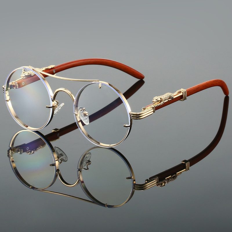 Retro Double Beam Leopard Head Sunglasses - Image 4