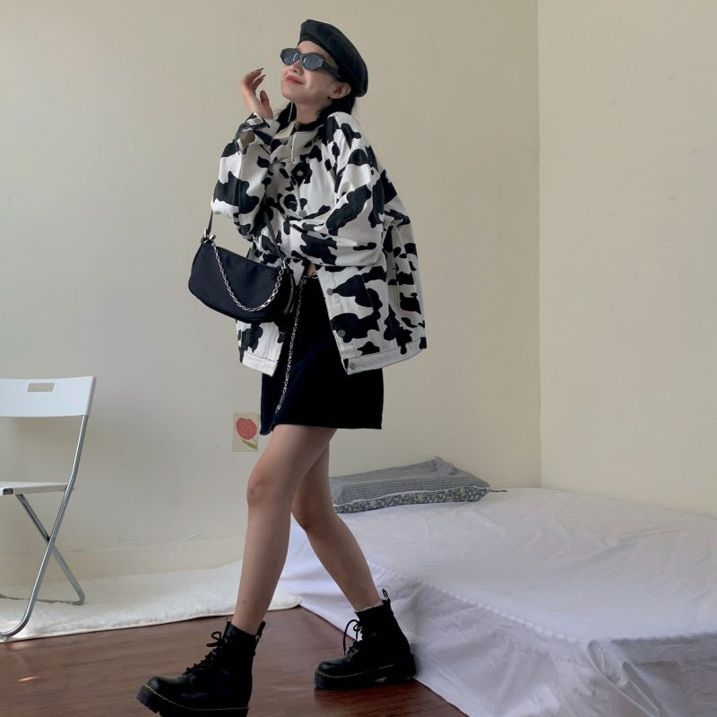 Cow Print Long Sleeve Jacket - Image 5