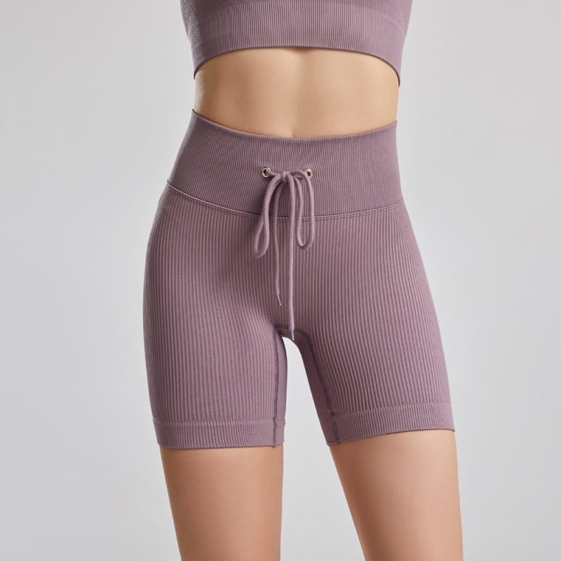 Plus Size Threaded Drawstring Yoga Short - Image 6