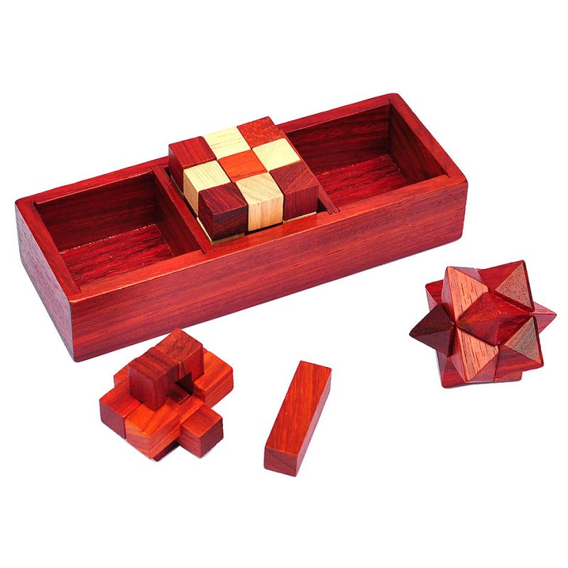 3-In-1 Vintage IQ Wooden Brain Teaser Toy - Image 3