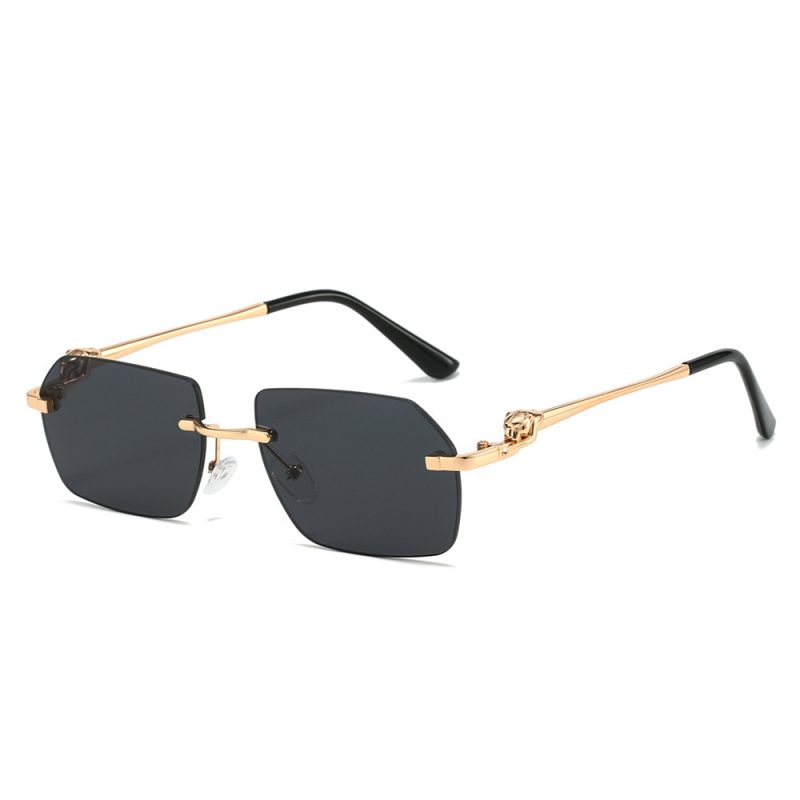 Frameless Trimming Leopard Sunglasses - Image 4