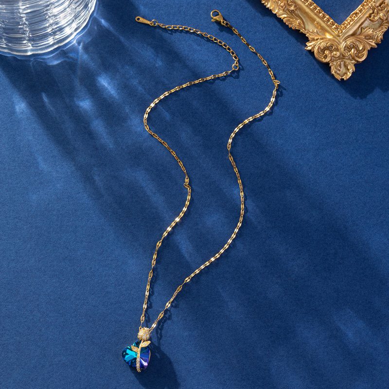 Women's Sapphire Heart Pendant Necklace - Image 2