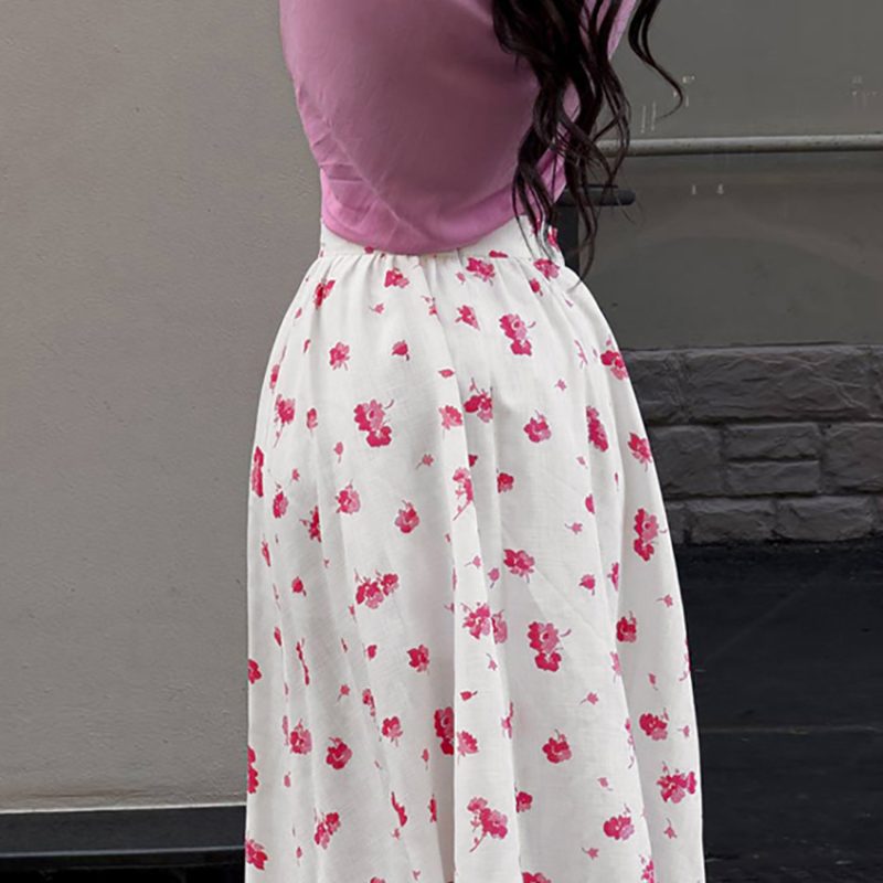 Split Floral Skirt - Image 2