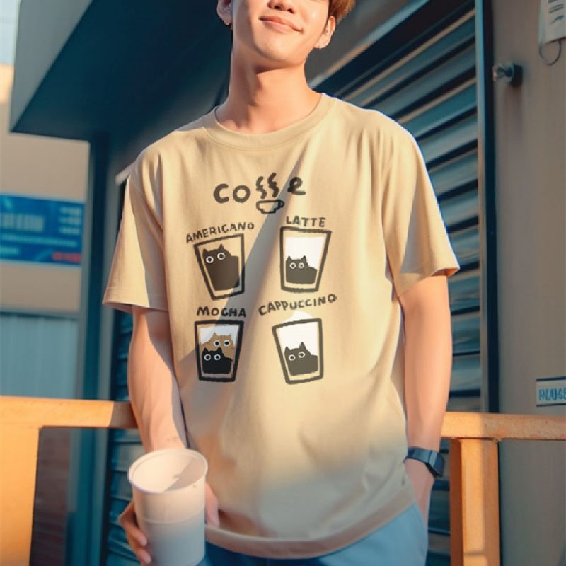 Flocking Milk Coffee T-shirt