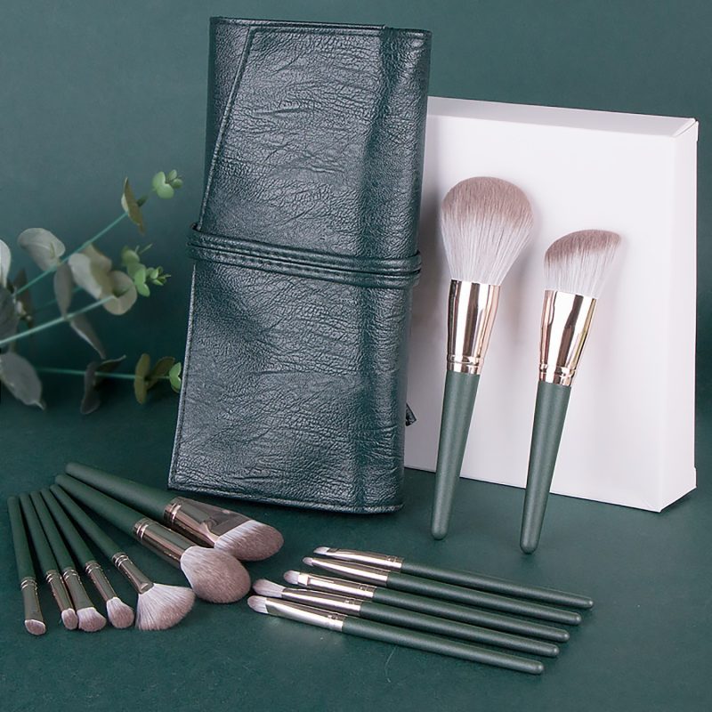 14 Pc Green Cloud Makeup Brushes Suit