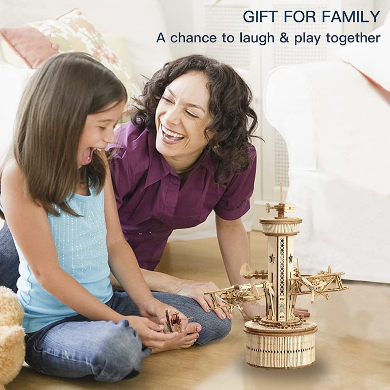 3D Wooden Airplane Musical Box Puzzle - Image 4