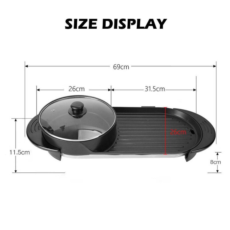 Electric 2 In 1 Smokeless Barbecue Pan Machine - Image 6