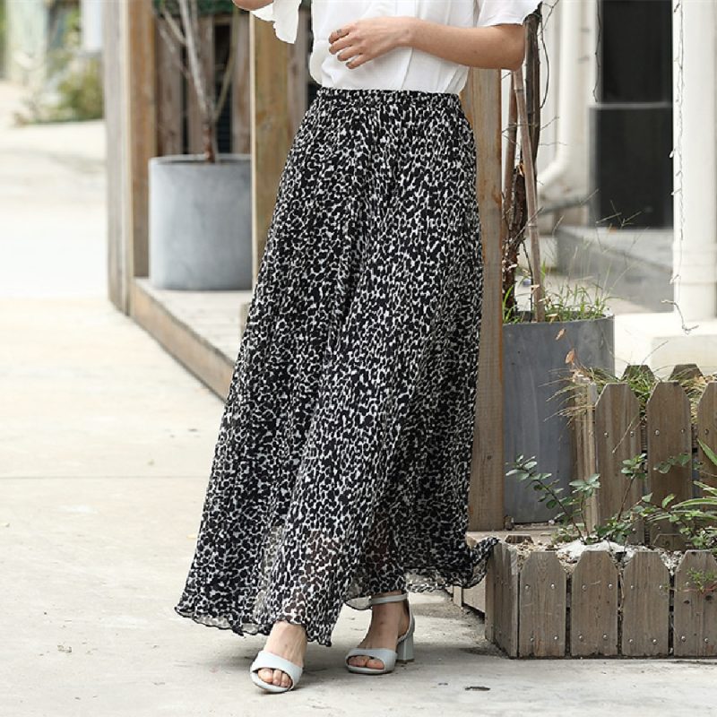Floral High Waist Midi Skirt