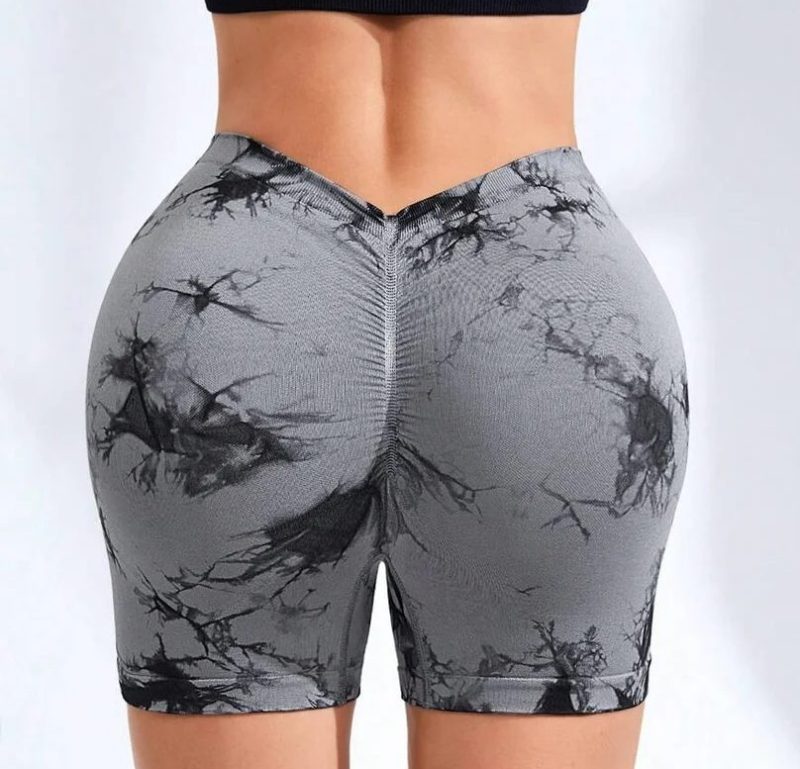 Women's Tie Dye V-Back Scrunch Yoga Shorts