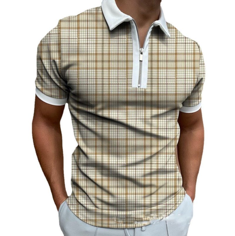Zipper Check Polo Shirt - Image 7