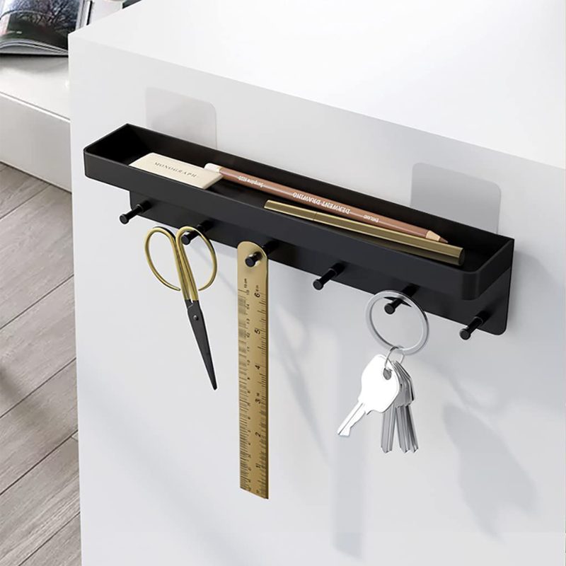 Stainless Steel Wall Hanging Key Holder With Shelf
