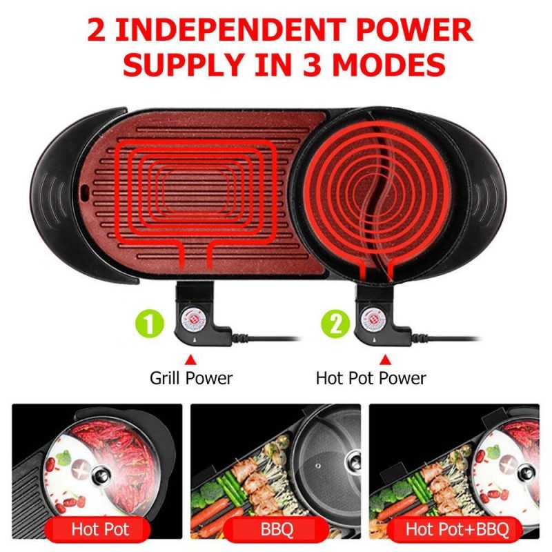 Electric 2 In 1 Smokeless Barbecue Pan Machine - Image 4