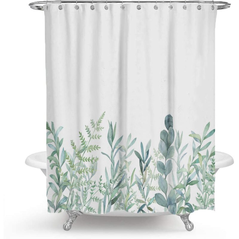 Color Floral Plant Shower Curtain - Image 3