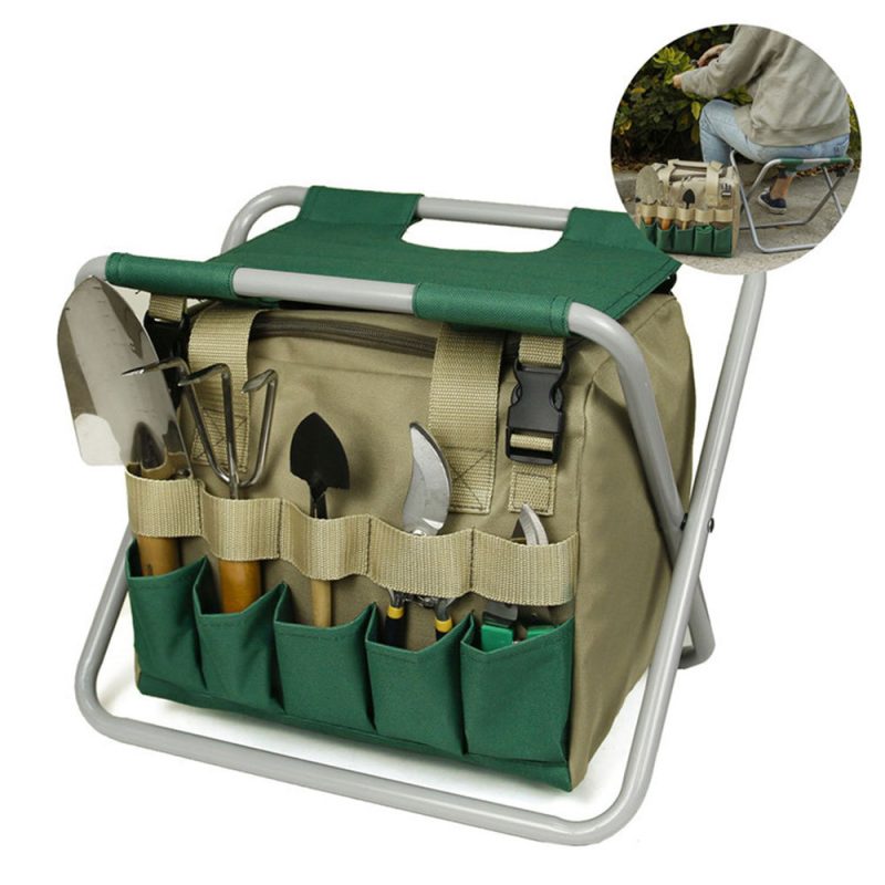 Portable Gardening Stool With Tote Bag