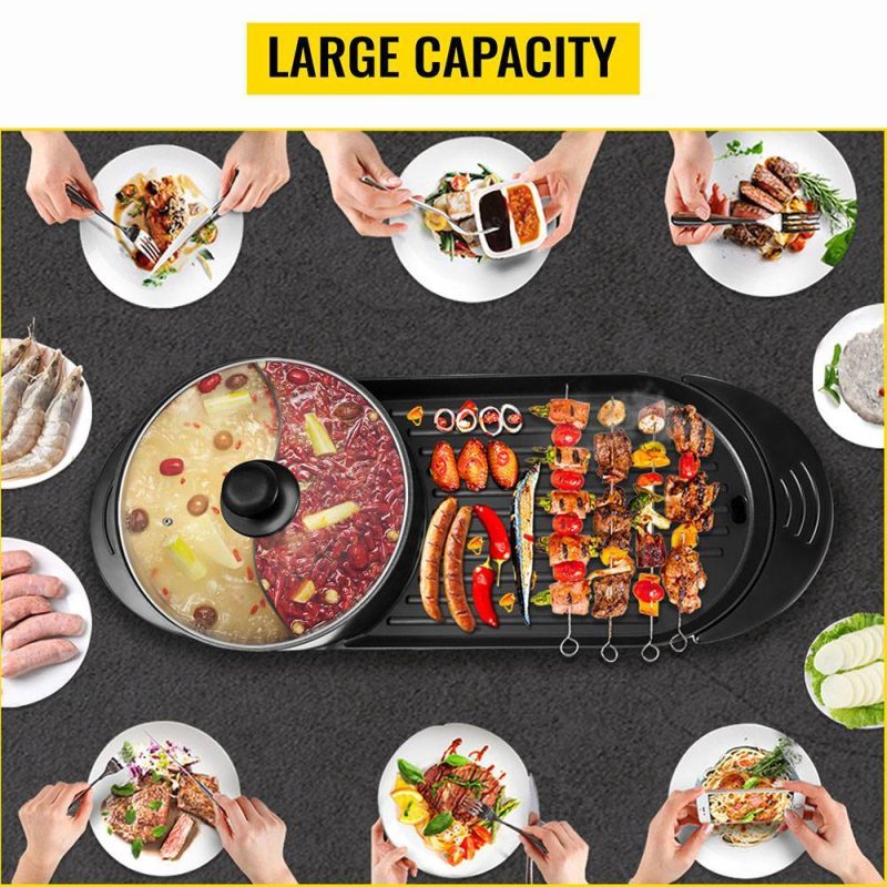 Electric 2 In 1 Smokeless Barbecue Pan Machine - Image 5