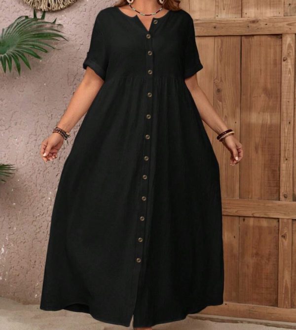 Plus Size Button-Down Maxi Dress