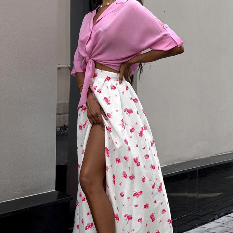 Split Floral Skirt - Image 5