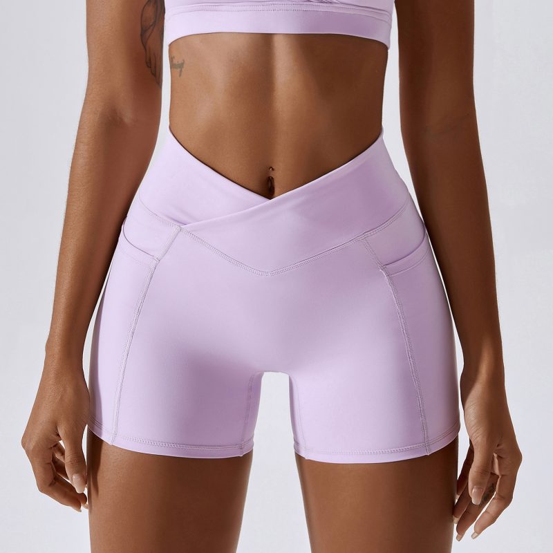 Cross Waist Running Fitness Shorts For Women - Image 6