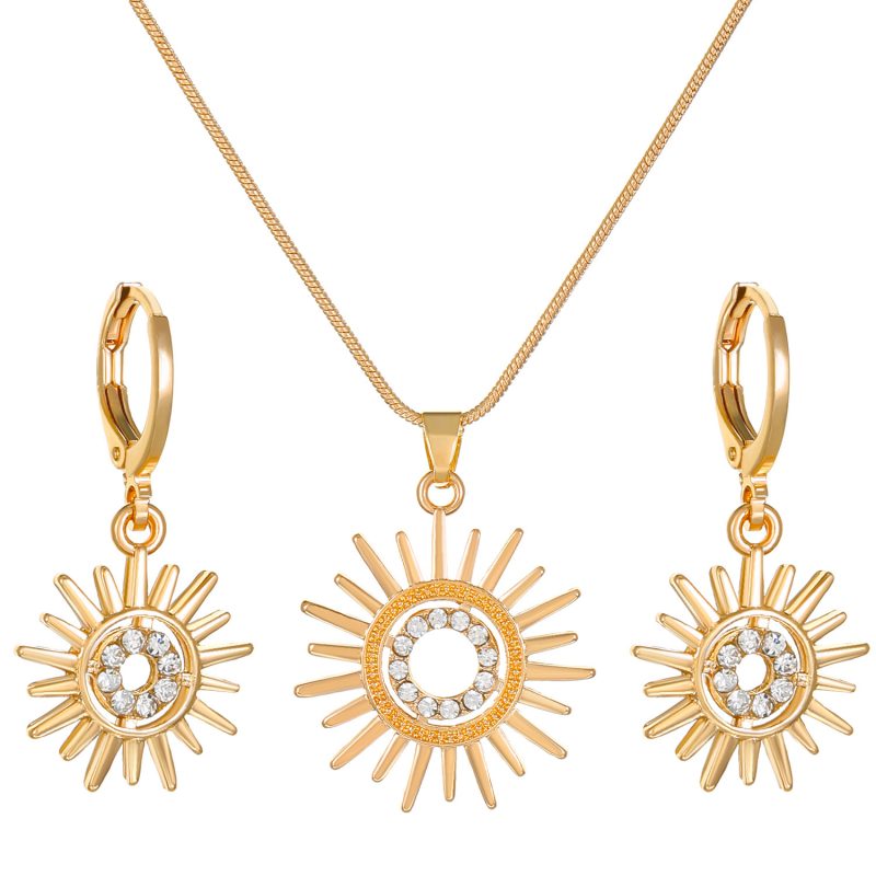 Sunflower Earrings Necklace Jewelry Suit - Image 2