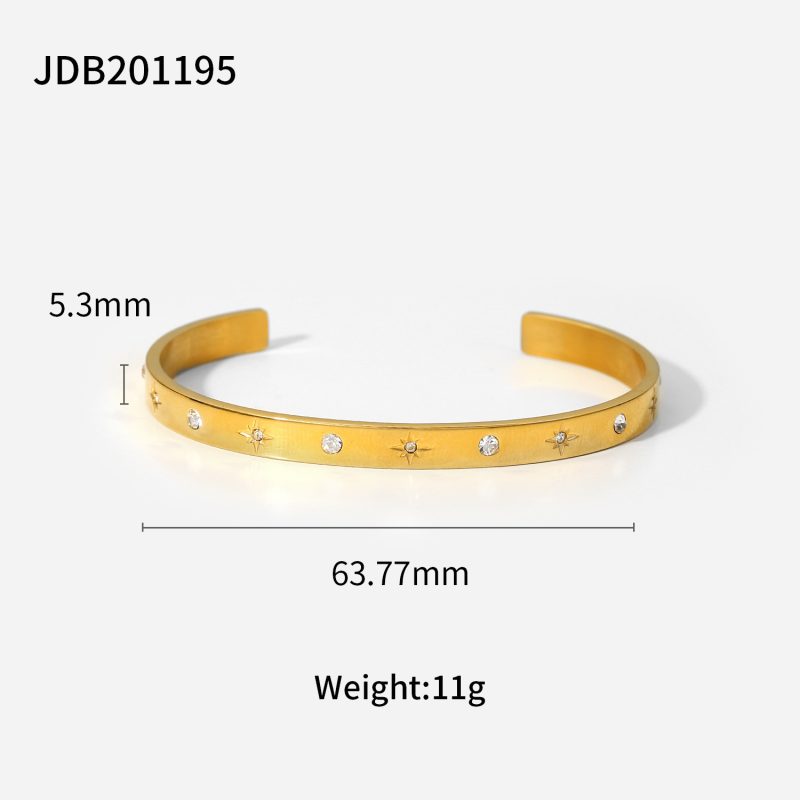 Stainless Steel Gold-plated Bracelets With Zirconia - Image 9