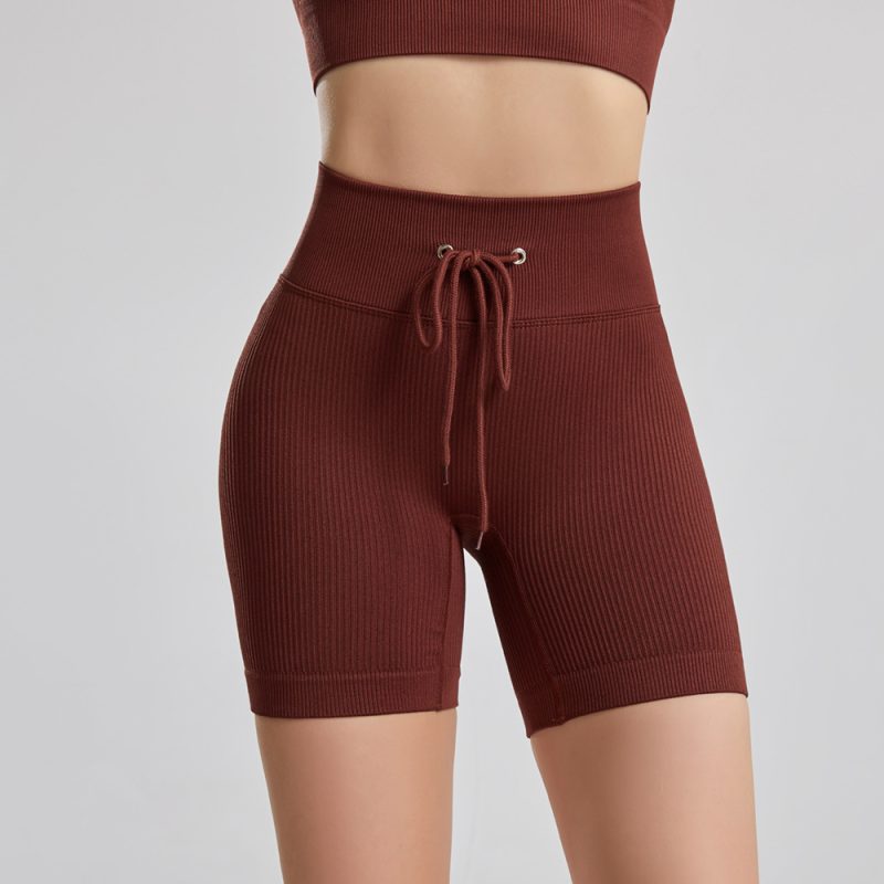 Plus Size Threaded Drawstring Yoga Short - Image 2