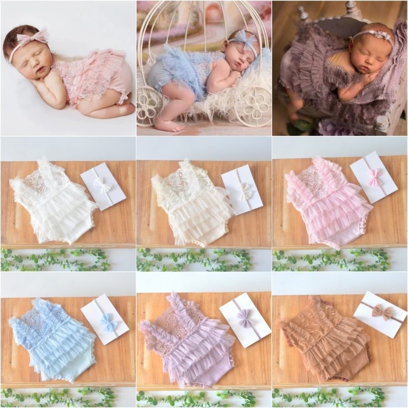 Newborn Lace Pleated Jumpsuit - Image 4