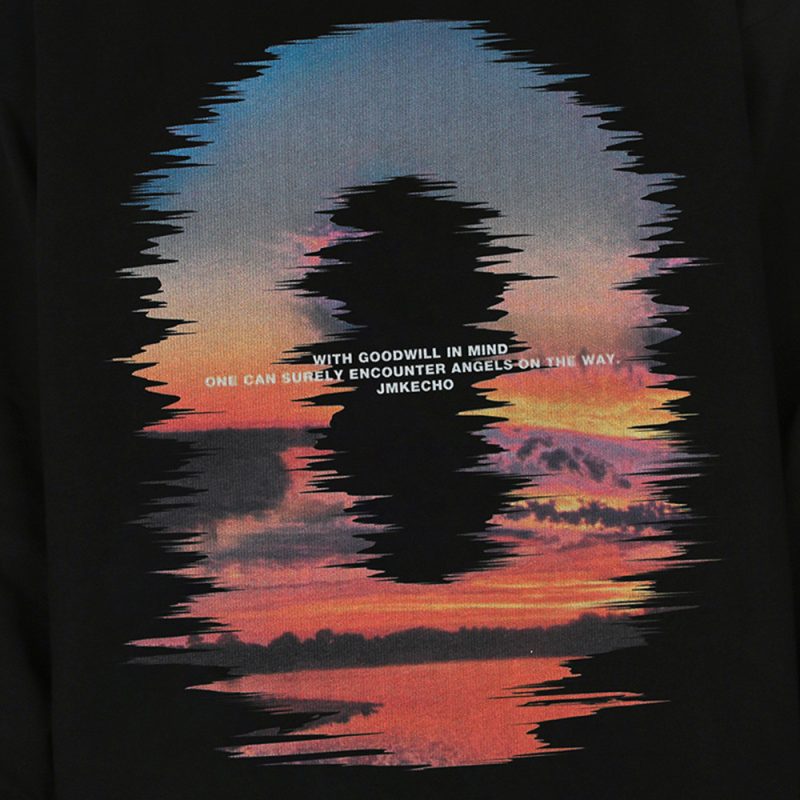 Sunset Printed Loose Sweatshirt Men - Image 5