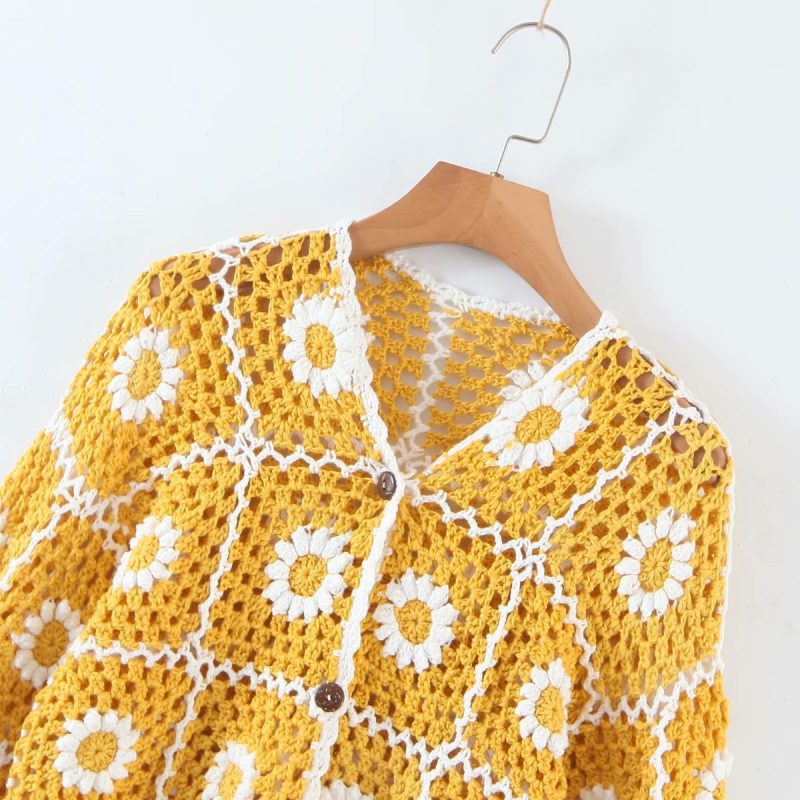 Sunflower Crochet Cardigan - Image 2