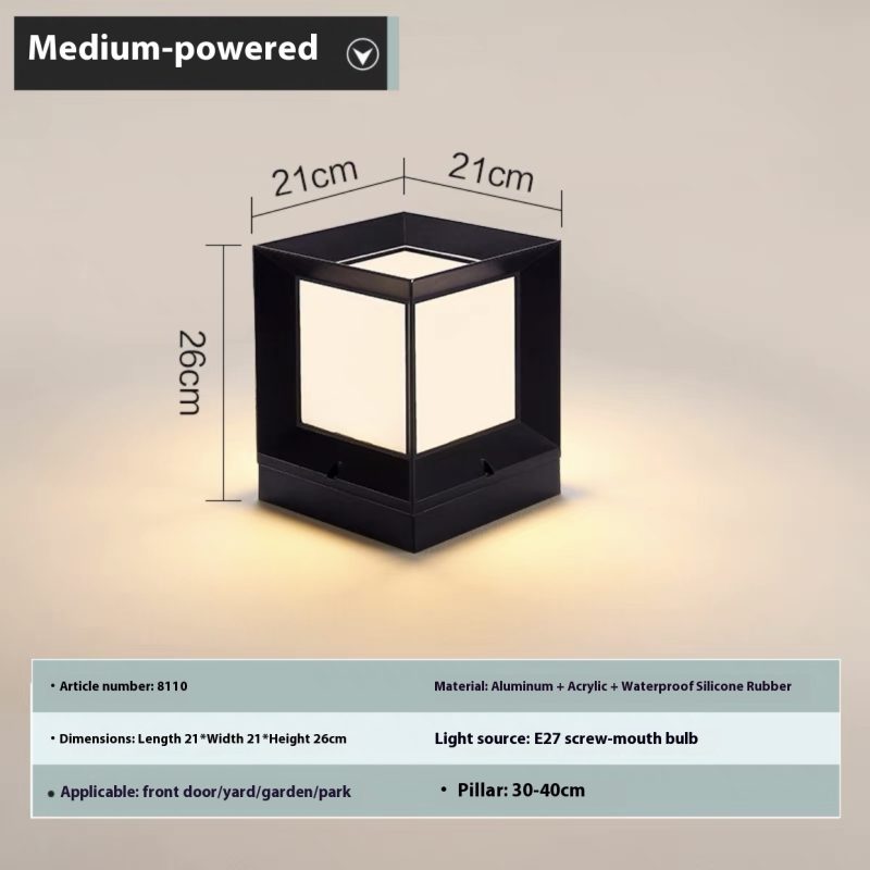 Waterproof Pillar Outdoor Cubic Garden Lamp - Image 7