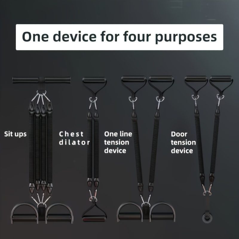 Adjustable Resistance Tension Bands With Foot Pedals And Handle - Image 2