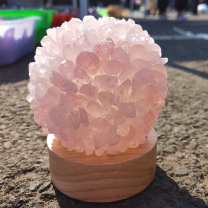 Natural Crystal Ball Night Light Decor