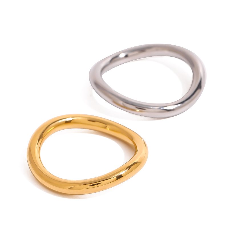 Miley Gold Silver Layered Irregular Rings - Image 8