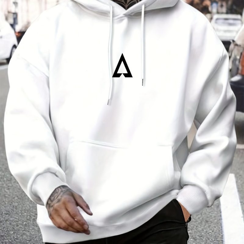 Geometric Pattern Hooded Sweater