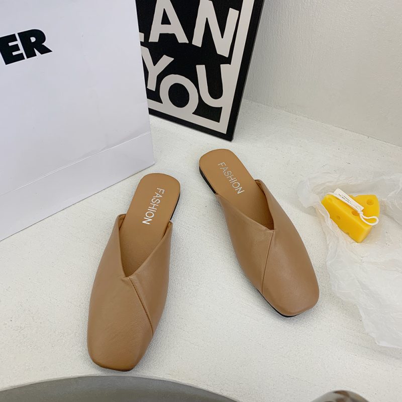 Square Toe Cap Half Slippers - Image 2