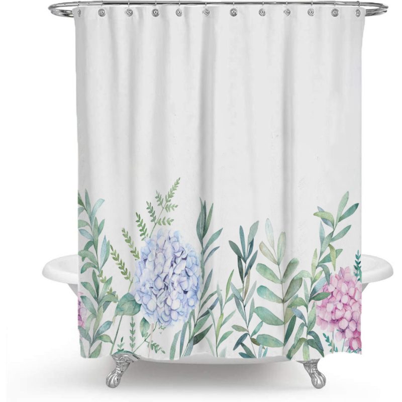 Color Floral Plant Shower Curtain - Image 2