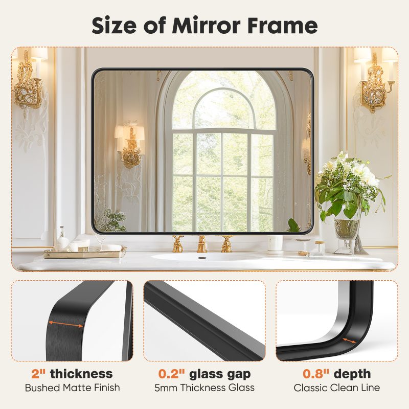 Rectangle Wall Mounted Vanity Mirror - Image 3