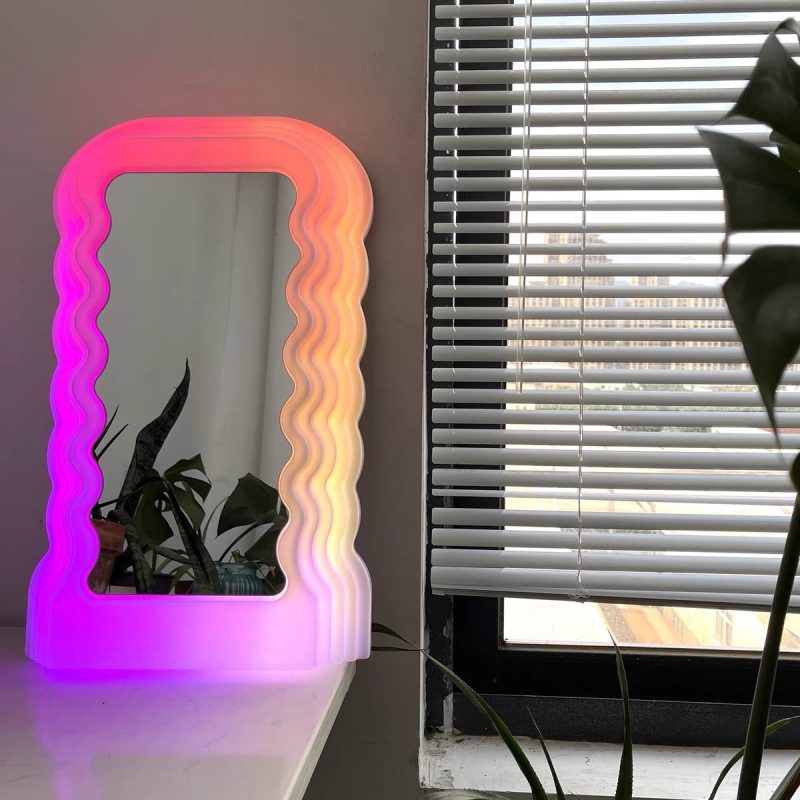 Modern Wave Art Makeup Mirror