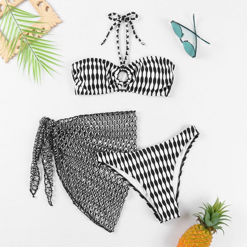 3-Pc Women's Tube Top Bikini Swimsuit - Image 4
