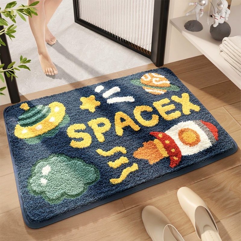 Non-slip Thickened Cartoon Rocket Bath Mat - Image 2