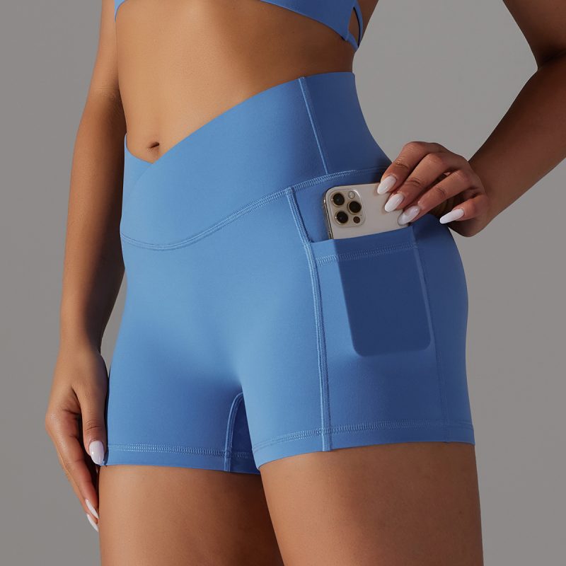 Sports Yoga Short Pants With Phone Area - Image 8