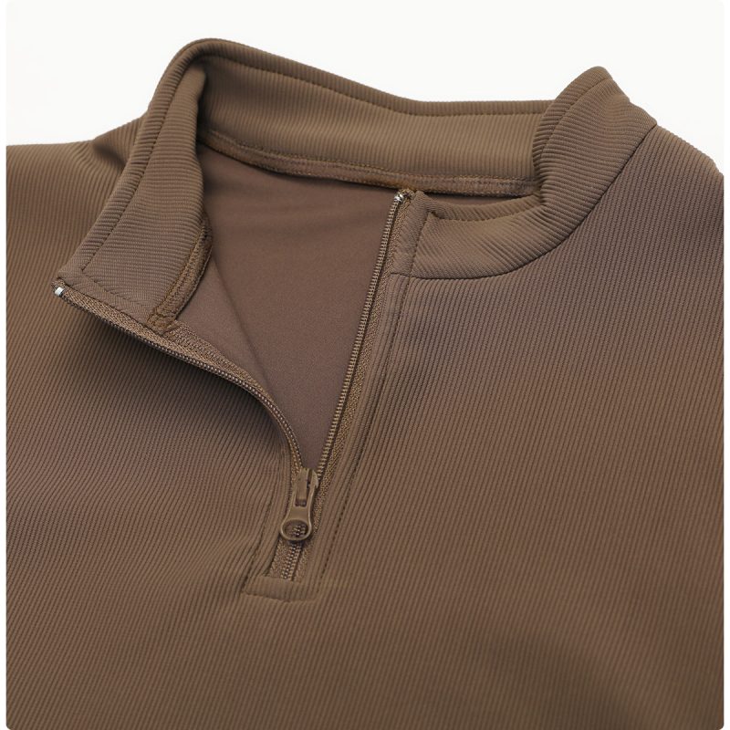 Long Sleeve Stand Collar Zipper Dry Top - Image 4
