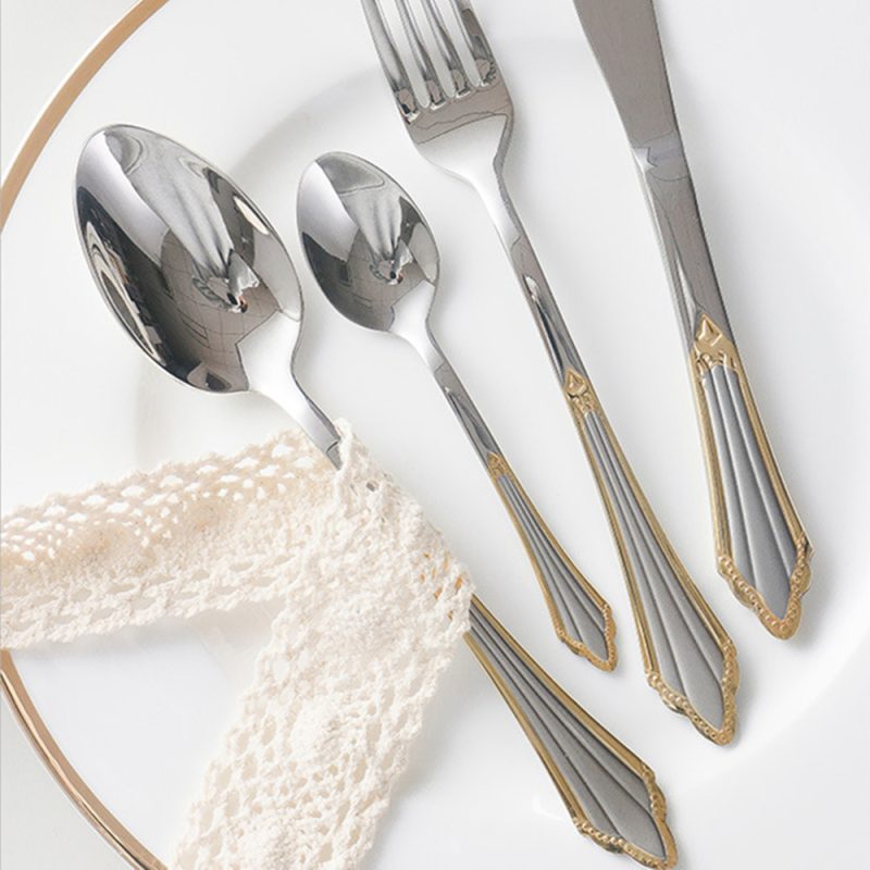 Stainless Steel Gold Plated Cutlery Set